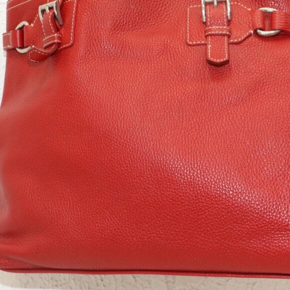 Prada Vitello Daino Leather Double Handle Tote Bag Satchel - Red - Picture 10 of 16
